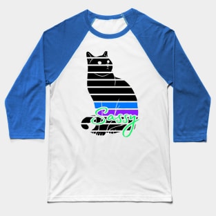 Abstract Cat Art Baseball T-Shirt